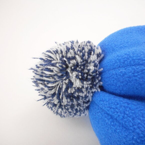 LL Bean Toddler Size 2T - 4T Blue Fleece Pom Hat Chin-Strap Warm Sherpa Lined - Picture 8 of 8